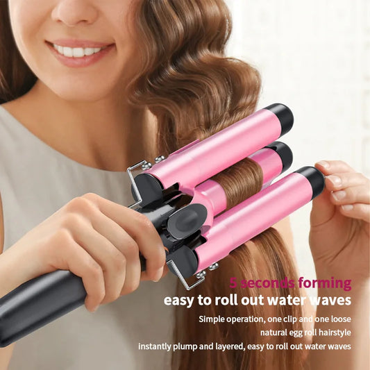 3 pin 1 waver curling iron hair curler Hair straighteners hair heating brush Fluffy instant noodles Hair styler