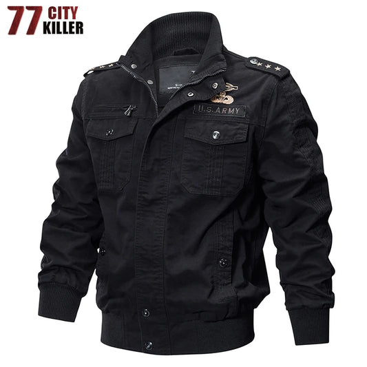 New 2023 Men Military Pilot Jackets Bomber Cotton Coat Tactical Army Jacket Male Casual Air Force Flight Jacket Plus Size M-6XL