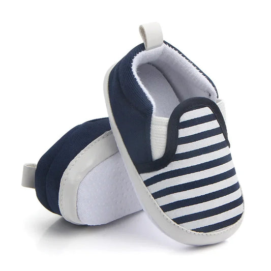 6 Months 1 Year Little Boys  Leisure Shoes Navy Stripe Baby Boys Shoes Fashion Little Girls First Walkers Soft Sole Pre Walker