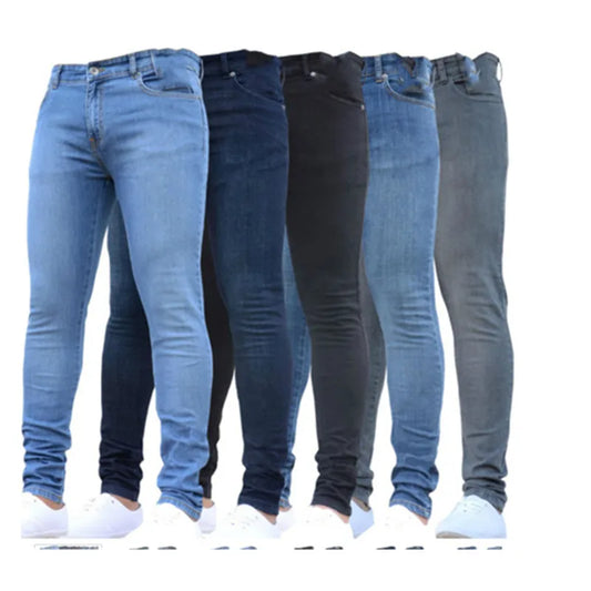 Men Pants Fashion Men Casual Pants Stretch Jeans Skinny Work Trousers Male Vintage Wash Plus Size Jean Slim Fit for Men Clothing