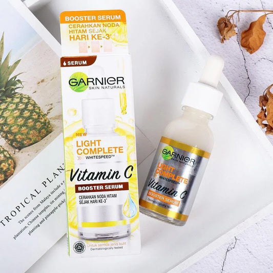 Garnier Bright Complete 30x Vitamin C Booster Serum 30ml Nicotinamide Brighting Skin Tone Essence Fade Acne Mark Beauty Products