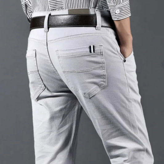 Men's Casual Pants Solid Cotton Striaight Fashion Trousers Male Fashion Brand Basic Mens Pants Four Season High Quality