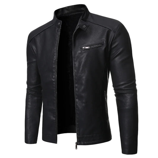 2024 New winter and Autumn Men's Leather Jacket Fashion Trend Korean Slim Fit Casual Men's Leather Jacket Motorcycle Jacket