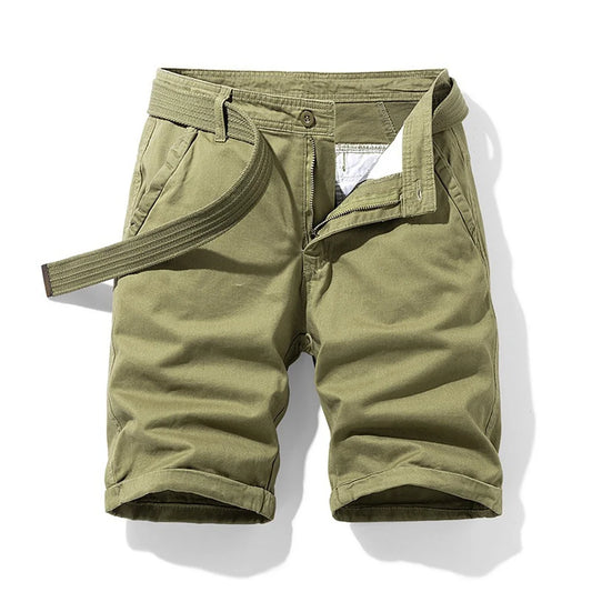 2024 Summer Shorts Men 100% Cotton Solid Casual New High Quality Business Social Shorts Men Bermudas Loose Luxury Khaki Joggers