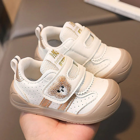 2024 Fashion Toddler Shoes For Baby PU Leather Infant Girl's Sneakers Soft-soled Ergonomics Newborn Boy's Sport Shoes First Step