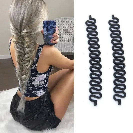 3pcs Hair Braid Tool Holder Clip Wave Hair Braiding Tool Weave Hair Braider Roller Twist Styling Tool Women DIY Accessories