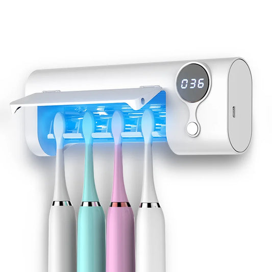 Multifunctional UV rechargable Toothbrush sterilizer holder portable for electric toothbrushes disinfection drying