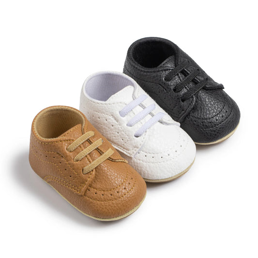 KIDSUN Newborn Casual Baby Shoes Pu Leather Baby Girl Boy Sneakers Rubber Sole Anti-slip Toddler First Walker Shoes Sports
