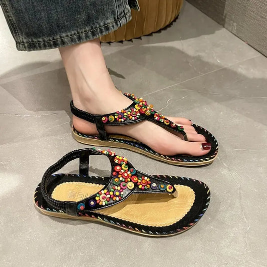 Women's Sandals Summer 2024 Luxury Casual Barefoot Flip Flops For Women Comfortable Flats Outdoor Fashion Ladies Shoes Footwear