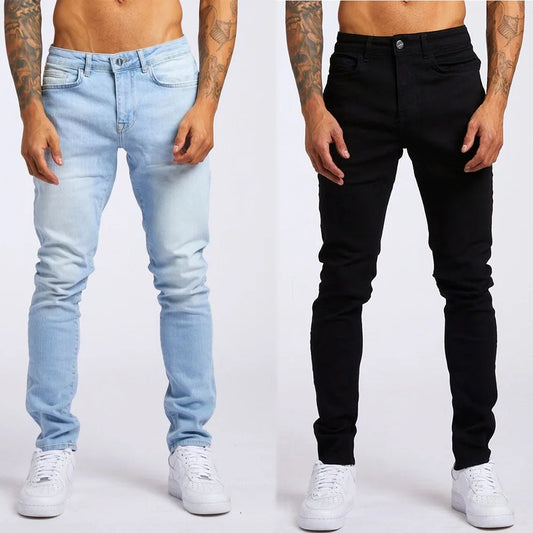 2024 Black Street Fashion Men Jeans High Quality Retro Blue Elastic Slim Fit Ripped Jeans MenDesigner Denim Brand Pants Hombre