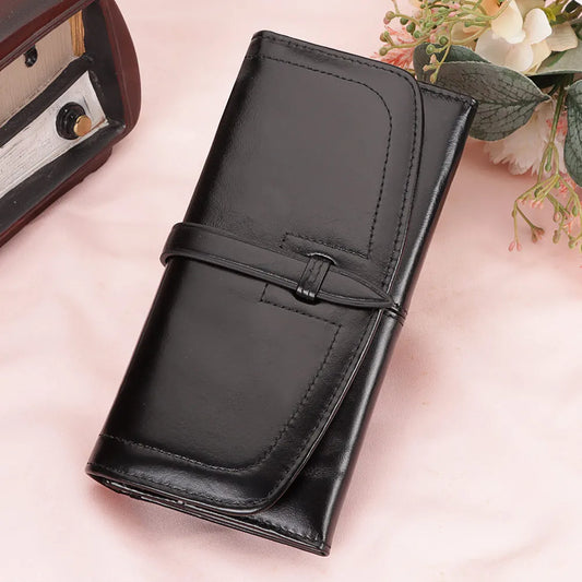 HUMERPAUL Wallet for Women Genuine Leather Long Clutch Money Bag with Cell Phone Pocket Female Fashion Handbag Card Holder Purse