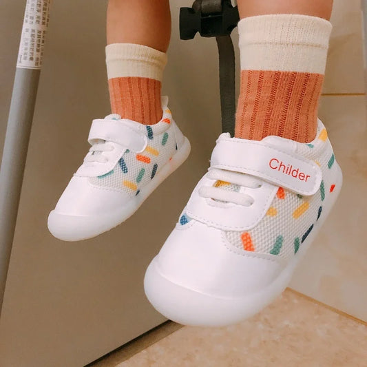 Boys/Girls Baby Walking Shoe 2023 Spring/Autumn New 0-2 Year Old Shoe Soft Sole Mesh Breathable Baby Shoe Nude Shoe bebê أحذية