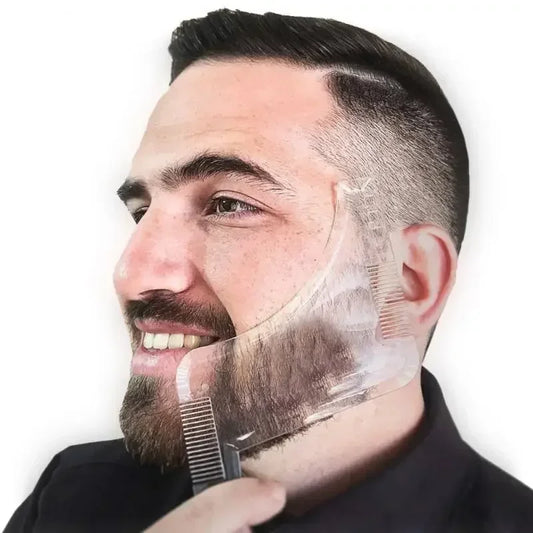 Men Beard Styling Template Stencil Beard Comb for Men Lightweight and Flexible Fits All-In-One Tool Beard Shaping Tool