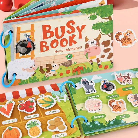 Montessori Baby Busy book Quiet Book Toys for Children Paste Early Learning Education Toy Children Montessori Toy Matching Game